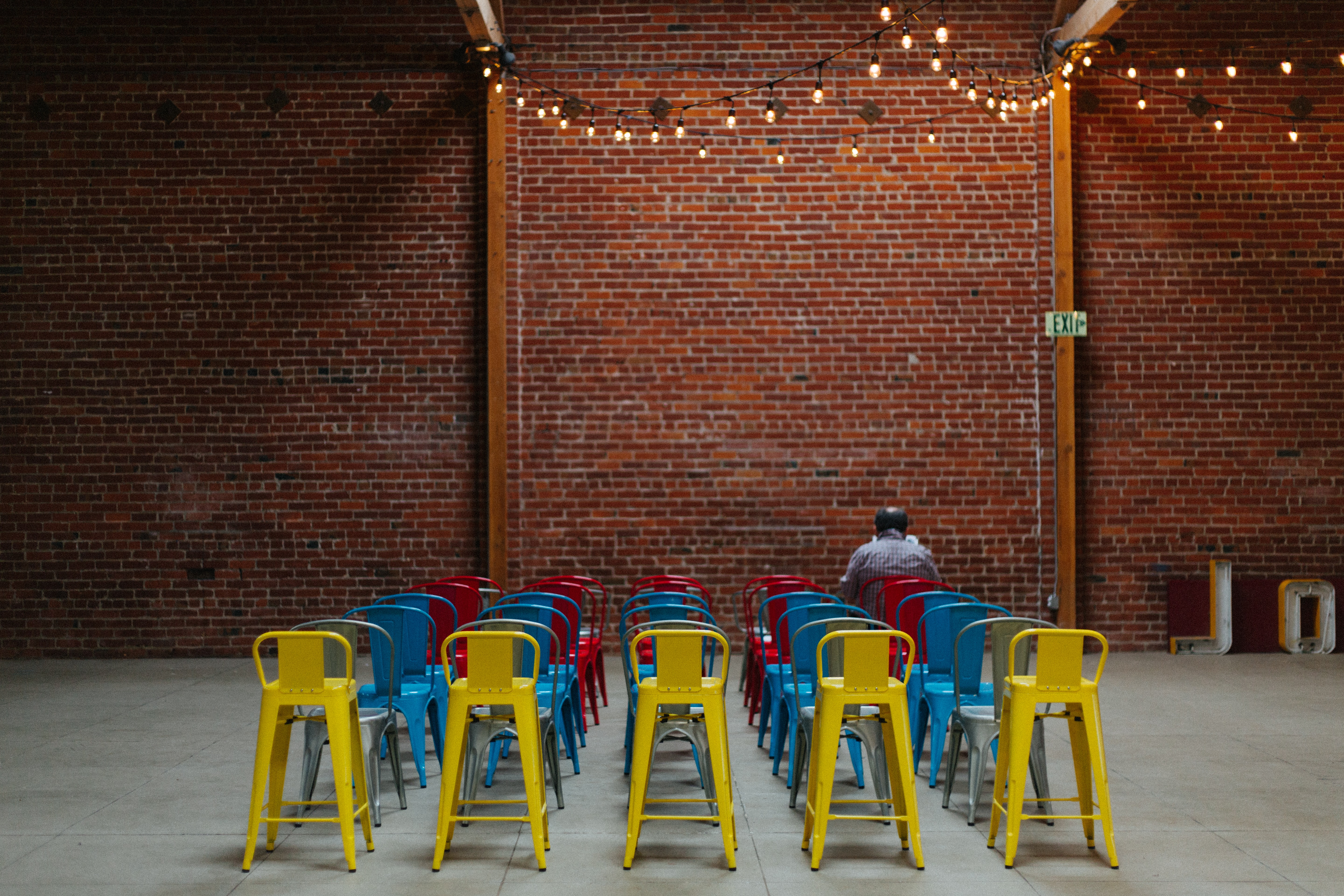 chairs set up in a room for an event